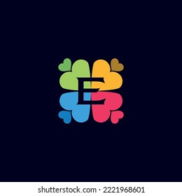 DATA DIGITAL HEART LOGO LETTER A