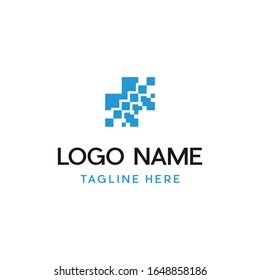 Data Digital Pixel Technology Abstract Creative Modern Business Logo