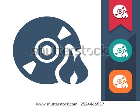 Data Disc, CD, DVD, Blu-ray Icon. Professional, pixel perfect icon. EPS 10 format.