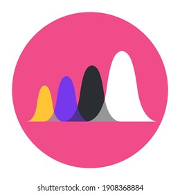 
Data Displaying In Bell Curve Chart, Flat Style 