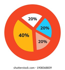 
Data distribution in circle, split chart icon