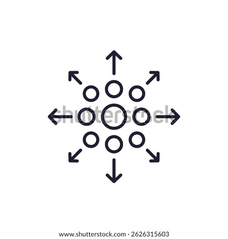 data distribution icon in line design
