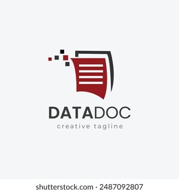 Data doc, book book store, data agency, e-shop, e-book logo template