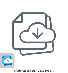 data, document, file download button concept illustration line and flat icon design editable vector eps10