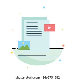 data, document, file, media, website Flat Color Icon Vector. Vector Icon Template background