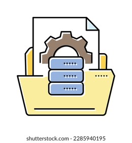 data document paper color icon vector. data document paper sign. isolated symbol illustration