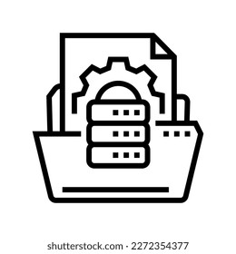 data document paper line icon vector. data document paper sign. isolated contour symbol black illustration