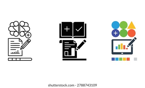 Data documentation and analytical reporting concept with book pencil and bar charts
