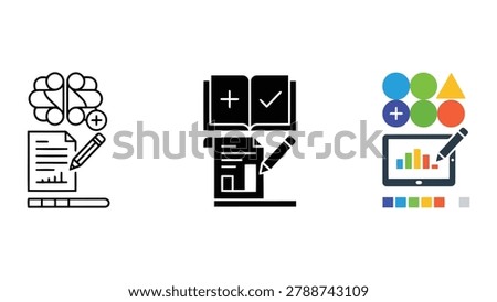 Data documentation and analytical reporting concept with book pencil and bar charts