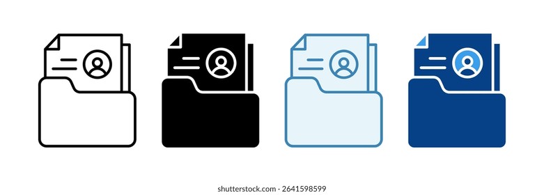 Data Dossier Icon Set Multiple Style Collection