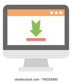 Data Download Flat Colored Icon
