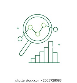 Data Driven, Data Analytics Vector Graphic Icon Design mit editierbarem Strich, Datenanalyse, Grafik, Strategie, Einsichten,