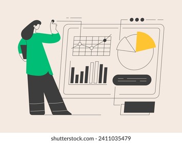 Data driven business model abstract concept vector illustration. Data analytics, data-driven business, comprehensive strategy, new economic model, reliable decision making abstract metaphor.