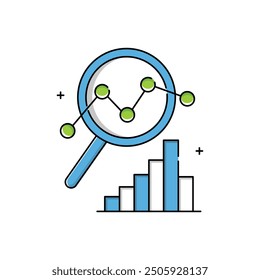 Data Driven, Digital Insight Vector Icon Design with Editable Stroke, analytics, strategy, information management, 