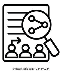 Data Driven Hr  Or Talent Search Line Icon