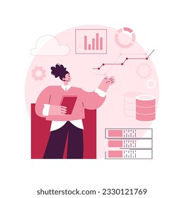 Data driven marketing abstract concept vector illustration. Data-driven strategy, consumer behavior analysis, digital marketing trend, campaign, user data, customer information abstract metaphor.