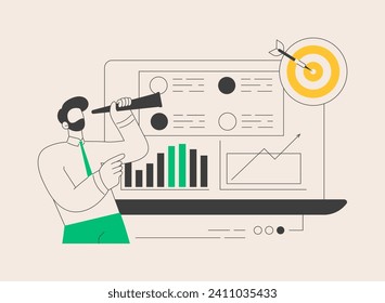 Data driven marketing abstract concept vector illustration. Data-driven strategy, consumer behavior analysis, digital marketing trend, campaign, user data, customer information abstract metaphor.