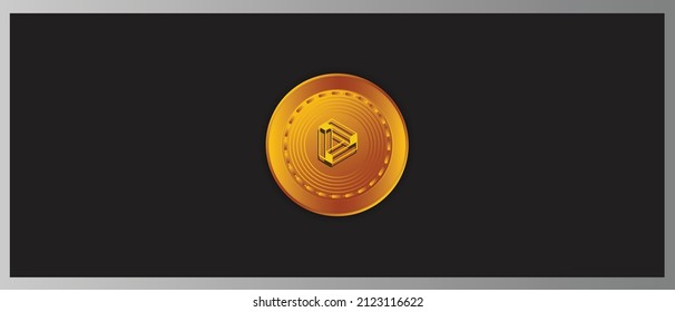 Data (DTA) Crypto currency logo on golden coin concept. used for banner, poster, print, article, projects etc.