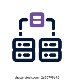 Datenduotonsymbol. Schlankes und modernes Vektorsymbol für Websites, mobile Apps, Marketingmaterialien und Unternehmensdesign. Voll skalierbar und sofort einsatzbereit.