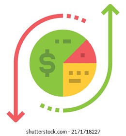 DATA ECONOMIC FLAT ICON VRCTOR .