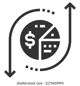 Icono ECONÓMICO DE DATOS Icono de Vector de Negocio Ilustración 