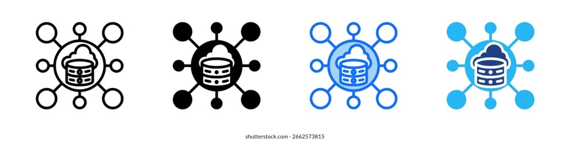 Conjunto de ícones de ecossistema de dados Coleção de vários estilos