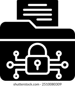 Data Encryption Glyph Vector Icon Design