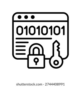 Data Encryption Icon Line Vector Illustration