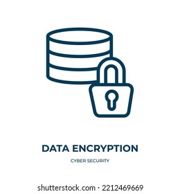 Data encryption icon. Linear vector illustration from cyber security collection. Outline data encryption icon vector. Thin line symbol for use on web and mobile apps, logo, print media.