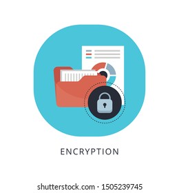 Data encryption icon on tablet pc laptop vector illustration.