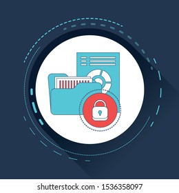 Data encryption icon on tablet pc laptop vector illustration.