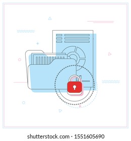 Data encryption icon on tablet pc laptop vector illustration.