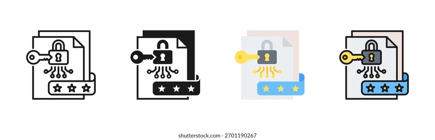 Pacote De Ícones De Criptografia De Dados Em Vários Estilos