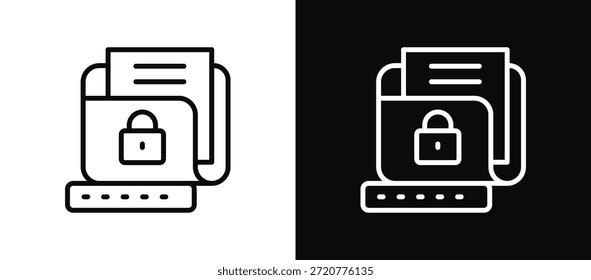 Data Encryption Icon Set Black And White