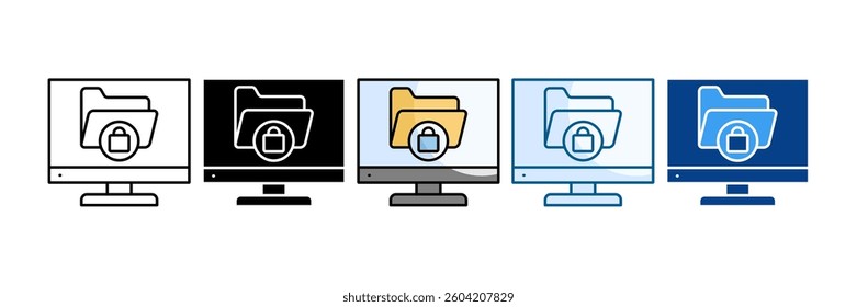 Data Encryption Icon Set Multiple Style Collection