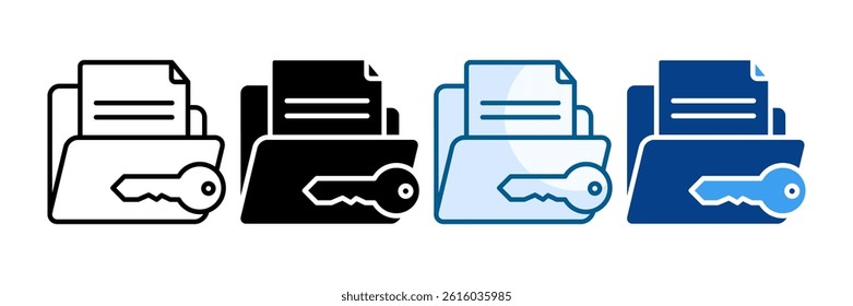 Data Encryption Icon Set Multiple Style Collection