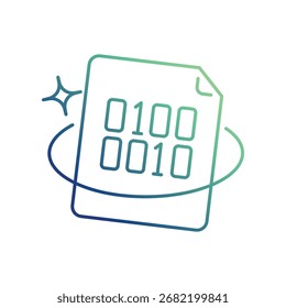 Data encryption icon with white background vector stock illustration