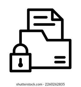 data encryption line icon illustration vector graphic