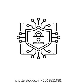 Data Encryption Line Icon. linear style sign for mobile concept and web design. Outline vector icon.