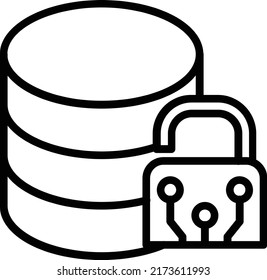 Data Encryption Line Icon Vector Design