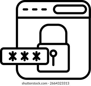 Criptografia de dados Line vetor Icon Design