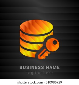 Data Encryption Orange, Yellow and Black silk fashion premium icon / Logo