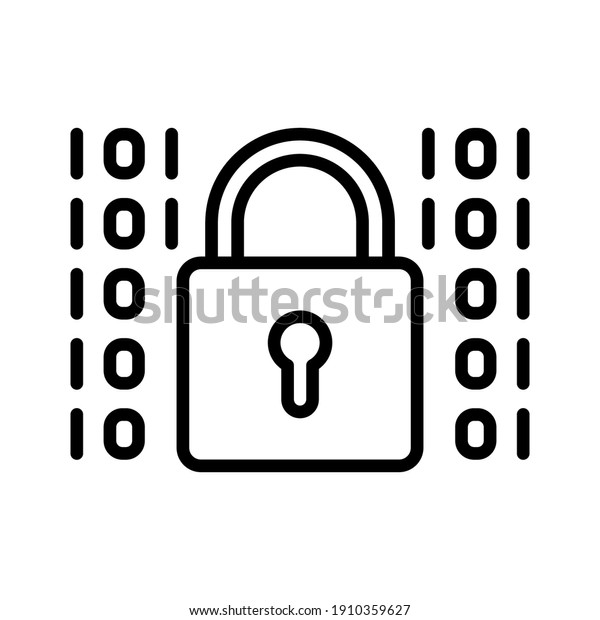 Data encryption, security icon vector image.\
Can also be used for internet security. Suitable for use on web\
apps, mobile apps and print\
media.