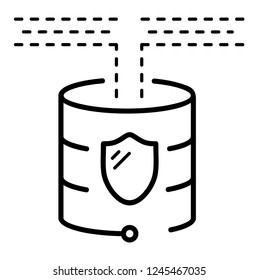 Data encryption. Vector flat outline icon illustration isolated on white background.