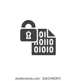 Data encryption vector icon. filled flat sign for mobile concept and web design. Encryption code and lock glyph icon. Symbol, logo illustration. Vector graphics