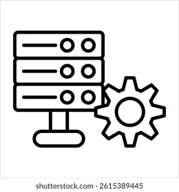 data engineer icon in outline style vector illustration