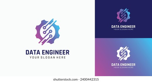 Diseño de logotipo técnico de ingeniero de datos