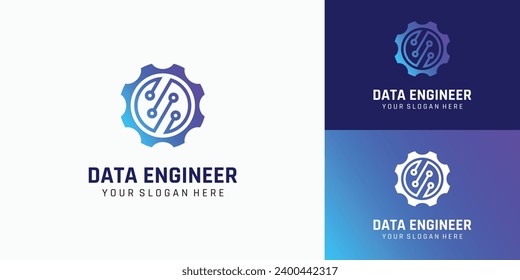 Diseño de logotipo técnico de ingeniero de datos