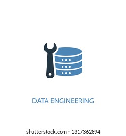 Data Engineering concept 2 colored icon. Simple blue element illustration. Data Engineering concept symbol design. Can be used for web and mobile UI/UX