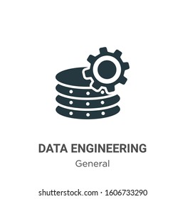 Data engineering glyph icon vector on white background. Flat vector data engineering icon symbol sign from modern general collection for mobile concept and web apps design.